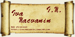 Iva Mačvanin vizit kartica